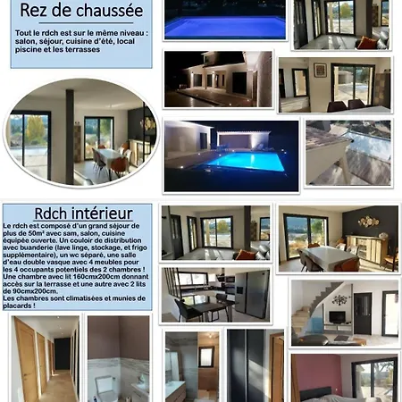 Provence, Uzes, Climatisee 8 Pers Avec Piscine Privee Villa Gaujac (Gard)